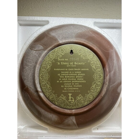 Vintage Incolay Studios "A Thing of Beauty" Sculpture Plate "The Romantic Poets" - Picture 7 of 8